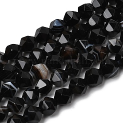 Natural Black Banded Agate/Striped AgateBeads Strands&nbsp;G-Z119-A03-01