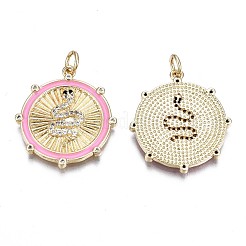 Brass Micro Pave Clear Cubic Zirconia Pendants&nbsp;ZIRC-S067-014-NR