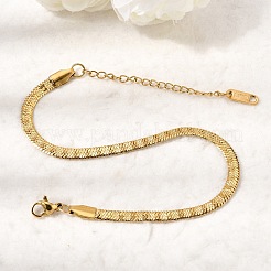 304 Stainless Steel Snake Chains Bracelets for Women&nbsp;BJEW-P395-02G-05