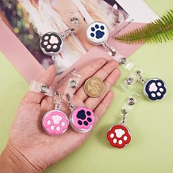 8Pcs 8 Colors PVC Paw Badge Reel&nbsp;AJEW-SZ0001-56