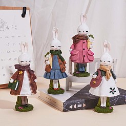 Resin Standing Rabbit Statue Bunny Sculpture Tabletop Rabbit Figurine for Lawn Garden Table Home Decoration ( Brown )&nbsp;JX085A