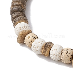 Natural Lava Rock & Wood Beads Bracelets&nbsp;BJEW-JB10976