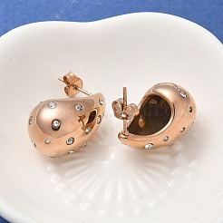 304 Stainless Steel Teardrop Stud Earrings&nbsp;EJEW-B108-05RG-A