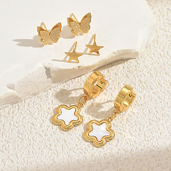 3 Pairs Stainless Steel Hoop Earring & Stud Earring Sets&nbsp;WT8071