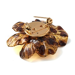 Flower 304 Stainless Steel & Resin Brooches&nbsp;JEWB-G049-03G-02