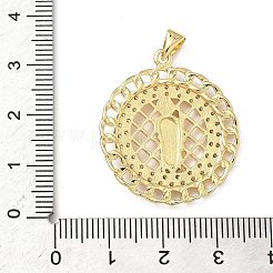 Brass Micro Pave Cubic Zirconia Pendants&nbsp;KK-L243-05G-03