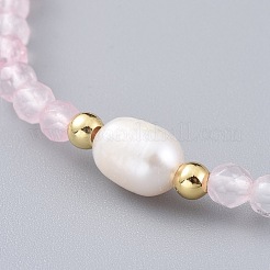 Natural Rose Quartz Beads Stretch Bracelets&nbsp;BJEW-JB04676-01