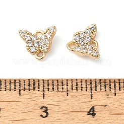 Brass Pave Clear Cubic Zirconia Connector Charms&nbsp;KK-G503-34G