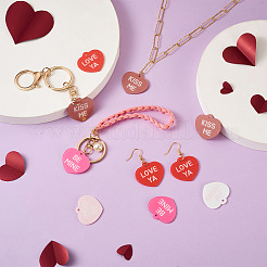 30Pcs 6 Colors Valentine's Day Opaque Acrylic Pendants&nbsp;SACR-BT0001-03
