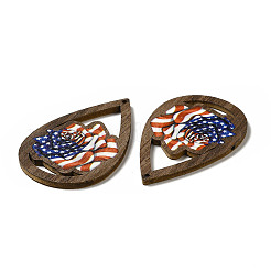 American Flag Theme Single Face Printed Aspen Wood Pendants&nbsp;WOOD-G014-01E
