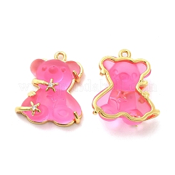 Transparent Resin Crystal Rhinestone Pendants&nbsp;KK-H438-04G-07