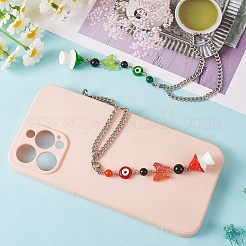 7Pcs Chakra Theme Evil Eye Butterfly Mushroom Pendant Decoration&nbsp;HJEW-SW00009