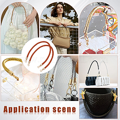 Braided Round PU Leather Bag Handles&nbsp;FIND-WH0139-647B