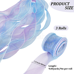 3Rolls Polyester Organza Ribbons&nbsp;SRIB-CY0001-37A