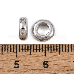Brass Micro Pave Cubic Zirconia European Beads&nbsp;KK-B150-24P