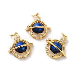 Rack Plating Brass Micro Pave Clear Cubic Zirconia Pendants&nbsp;KK-D074-33G