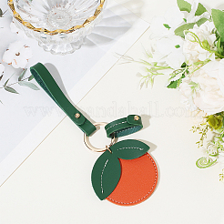 1Pc PU Imitation Leather Alloy Tangerine Keychains&nbsp;KEYC-SP0001-47