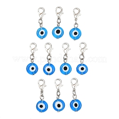 10Pcs Handmade Evil Eye Lampwork Pendant Decorations&nbsp;HJEW-JM04170-04