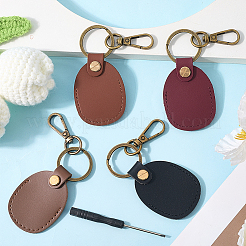 4Pcs 4 Colors PU Imitation Leather Keychains&nbsp;KEYC-CL0001-06