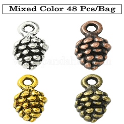 48Pcs 4 Colors Tibetan Style Alloy Pendants&nbsp;TIBEP-YW0001-80