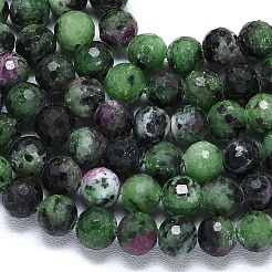 Natural Ruby in Zoisite Beads Strands&nbsp;G-B165-A04-6mm