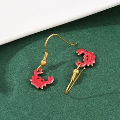 Ocean Series 304 Stainless Steel Enamel Dangle Earrings&nbsp;EJEW-K017-01F-G