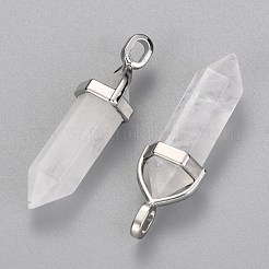 Natural Quartz Crystal Double Terminated Pointed Pendants&nbsp;G-F295-04G