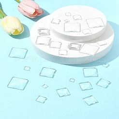 48Pcs 6 Styles Transparent Square Glass Cabochons&nbsp;GGLA-FS0001-06