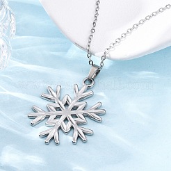 Snowflake 304 Stainless Steel Pendant Necklaces&nbsp;NJEW-M096-07P