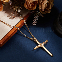 DIY 304 Stainless Steel Nail Cross Pendant Necklace Making Kits&nbsp;DIY-BBC0002-32G