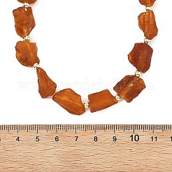 Raw Rough Natural Amber Nuggets Beaded Necklaces&nbsp;NJEW-JN06012