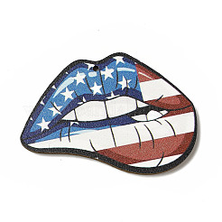 American Flag Theme Single Face Printed Aspen Wood Big Pendants&nbsp;WOOD-G014-10