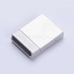 Tarnish Resistant 304 Stainless Steel Magnetic Clasps with Glue-in Ends&nbsp;STAS-G163-26P