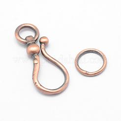 Brass Hook Clasps&nbsp;KK-G323-12R-RS