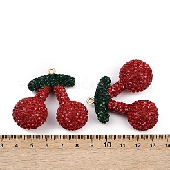 Alloy Clay Rhinestone Pendants&nbsp;LS-RB-P038-05B-G