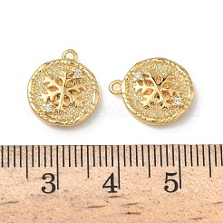 Christmas Brass Micro Pave Clear Cubic Zirconia Pendants&nbsp;KK-A280-03D-G