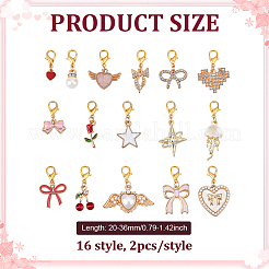 32Pcs 16 Styles Alloy Enamel Pendant Decorations&nbsp;HJEW-ME00081