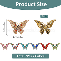 7Pcs 7 Colors Alloy Rhinestone Brooch&nbsp;JEWB-FH0001-65