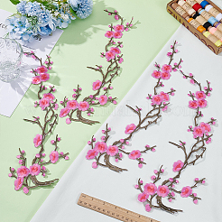 4Pcs Wintersweet Computerized Embroidery Cloth Patches&nbsp;PATC-UN0001-02B