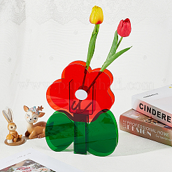 Flower Shape Plastic Vase&nbsp;DIY-WH0227-16