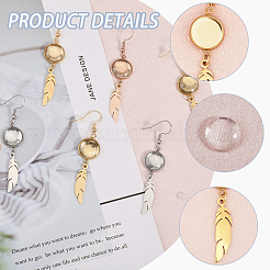 6 Pairs 6 Color Blank Clear Glass Dome Dangle Earrings&nbsp;EJEW-AB00013