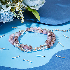 30Pcs 925 Sterling Silver Tube Beads&nbsp;STER-PH0001-43