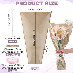 OPP Plastic Paper Single Flower Gift Bags Sets&nbsp;DIY-GA0009-02