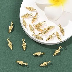 SHEGRACE Brass Shell Shape Charms&nbsp;XGR0170G-107G