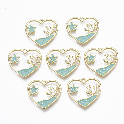 Alloy Enamel Pendants&nbsp;ENAM-S122-016-NR