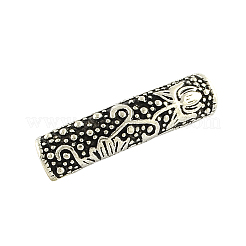 Tibetan Style Hollow Alloy Curved Tube Beads&nbsp;TIBEB-Q058-16AS-FF