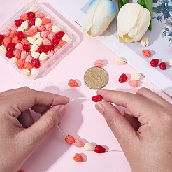 100Pcs 4 Colors Dyed Synthetic Coral Beads&nbsp;CORA-SP0001-19