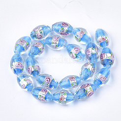 Handmade Silver Foil Glass Lampwork Beads&nbsp;X-LAMP-Q030-02I