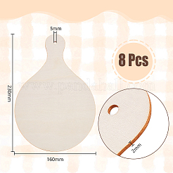 8Pcs Unfinished Wood Paddle Chopping Board with Handle&nbsp;DIY-AR0005-17