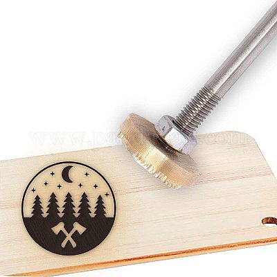 Branding Iron with custom wood stamp | 2024 Wooden Handle | Custom wood branding iron | Custom Leather Stamp